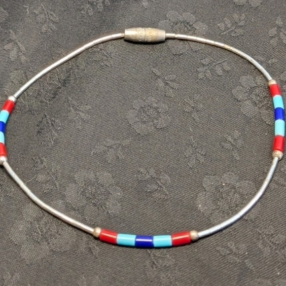 Jewelry - Genuine Liquid Silver Sterling Silver Beads Multicolor Bracelet 7 In